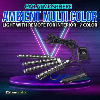 Car Interior Atmosphere Light Remote RGB Light with Music Sensor